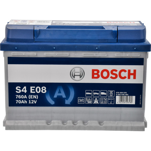 Акумулятор Bosch S4 12В 70А·год 760А R+ (0 092 S4E 081)