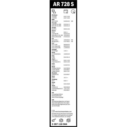 Склоочисник BOSCH Aerotwin безкаркасний комплект 550/475мм (3 397 118 904)
