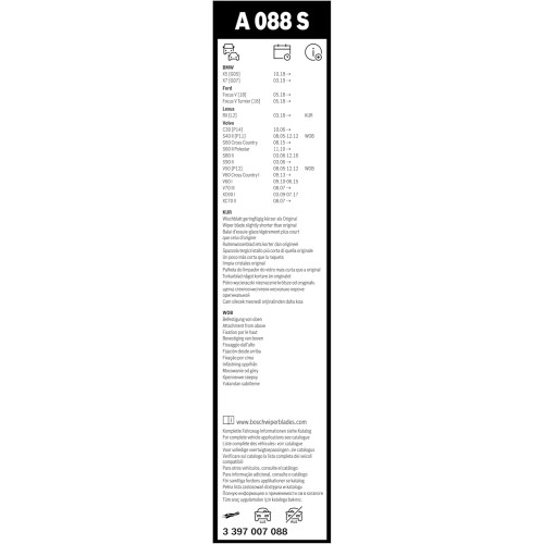 Склоочисник BOSCH Aerotwin безкаркасний комплект 650/550мм (3 397 007 088)
