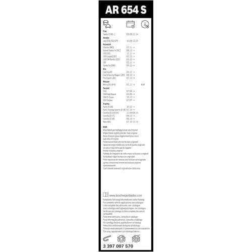 Склоочисник BOSCH Aerotwin безкаркасний комплект 650/340мм (3 397 007 570)