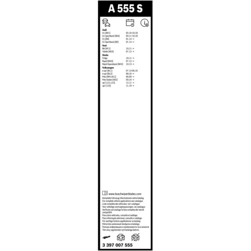 Склоочисник BOSCH Aerotwin безкаркасний комплект 600/400мм (3 397 007 555)