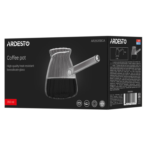 Турка ARDESTO Iceberg 350мл, боросилікатне скло, прозорий