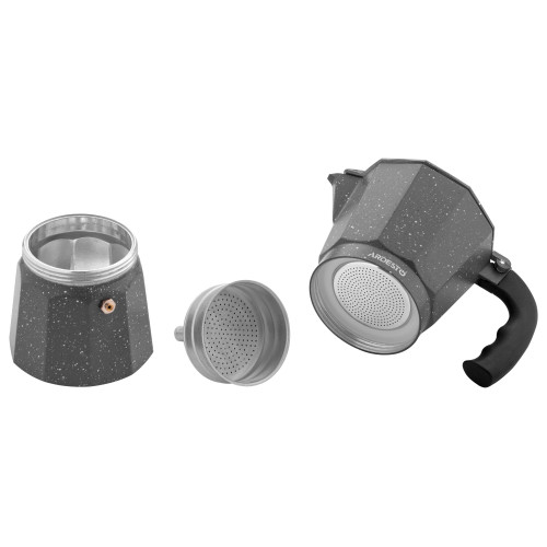 Гейзерна кавоварка ARDESTO Gemini Molise, 0.4л, 9 чашок, алюміній, сірий