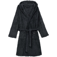 Халат жіночий ARDESTO Zigzag, розмір L/XL, 100% поліестер, сірий