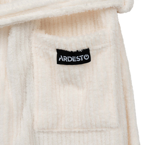 Халат жіночий ARDESTO Stripe, розмір L/XL, 100% поліестер, білий