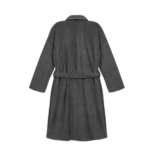 Халат чоловічий ARDESTO Stripe, розмір M/L, 100% поліестер, сірий