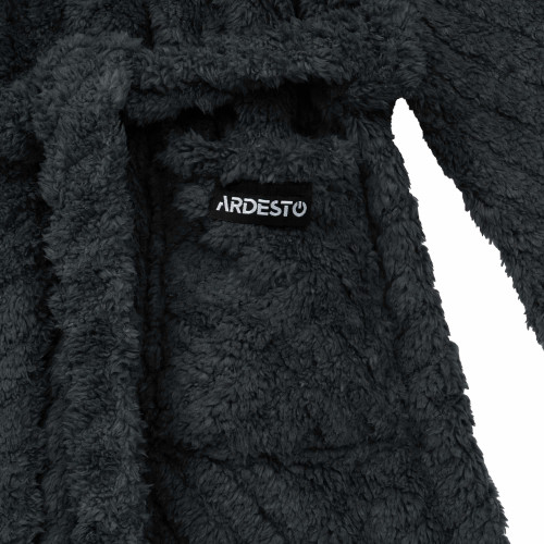 Халат жіночий ARDESTO Zigzag, розмір S/M, 100% поліестер, сірий