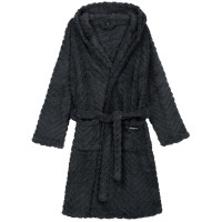 Халат жіночий ARDESTO Zigzag, розмір S/M, 100% поліестер, сірий