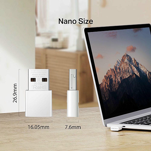 Адаптер WiFi MERCUSYS MA30N AC1300, USB