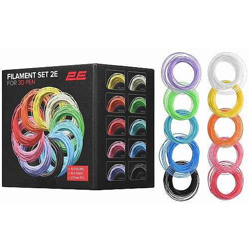 Картридж 2E для 3D ручки PCL, 1.75мм, 10шт, микс