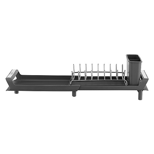 Сушарка для посуду з підставкою ARDESTO Minimalism 46.5x19.5x9.5см, пластик, хромоване залізо, сталь, сірий темний