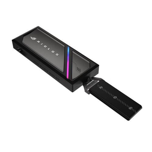 Портативний корпус ASUS для SSD ROG STRIX AIOLOS PCIe NVMe M.2 2230/2242/2260/2280 USB Type-C 3.2 Gen 2x2 ARGB чорний