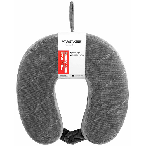 Подушка флісова, Wenger, Memory Foam Travel Neck Pillow, сірий
