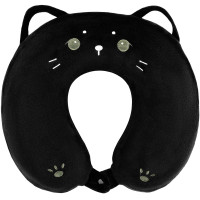 Подушка для шиї ARDESTO Travel Black Cat 30х30см, поліуретанова піна, чорний