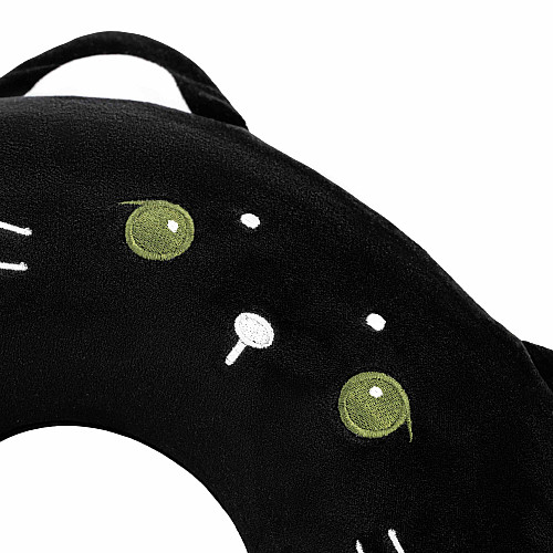 Подушка для шиї ARDESTO Travel Black Cat 30х30см, поліуретанова піна, чорний