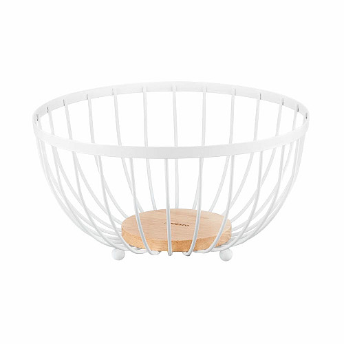 Кошик ARDESTO Midori 25х25х13см, метал, дерево, білий