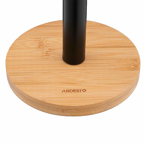 Держатель для бумажных полотенец ARDESTO Midori 15х34см, металл, бамбук, черный