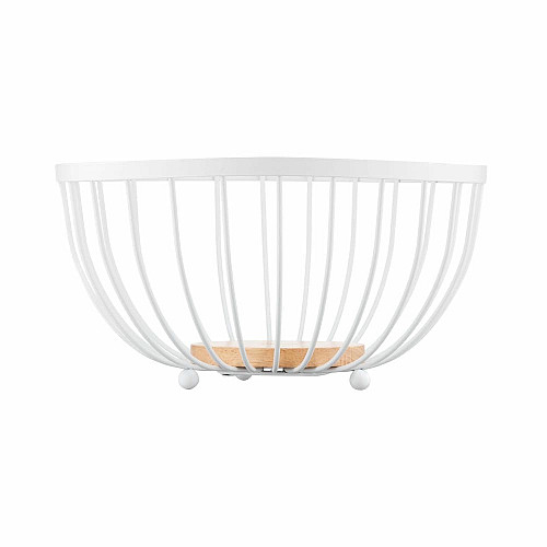 Кошик ARDESTO Midori 25х25х13см, метал, дерево, білий