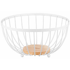 Кошик ARDESTO Midori 25х25х13см, метал, дерево, білий