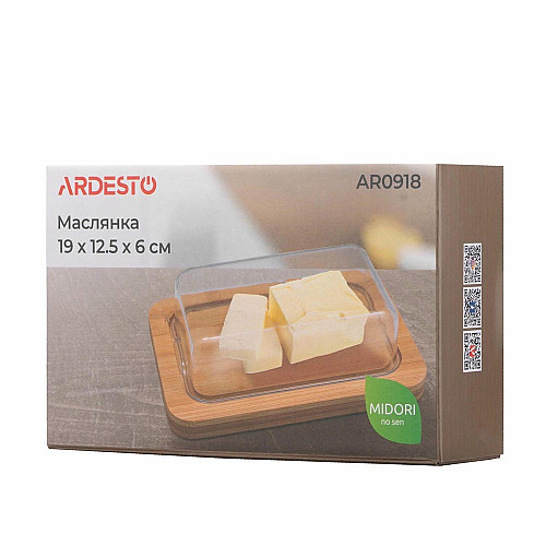 Маслянка ARDESTO Midori, 19х12.5х6см, бамбук, пластик