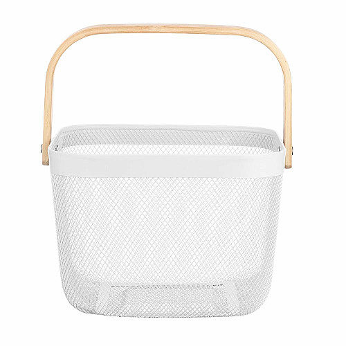 Корзина с ручкой ARDESTO Midori 25х24.5х18см, металл, дерево, белая