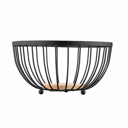 Кошик ARDESTO Midori 25х25х13см, метал, дерево, чорний