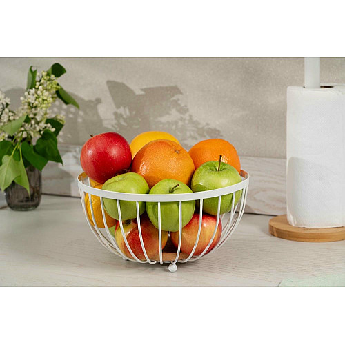 Кошик ARDESTO Midori 25х25х13см, метал, дерево, білий