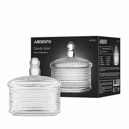 Цукерниця ARDESTO Verbena, 12.5см, скло, прозорий