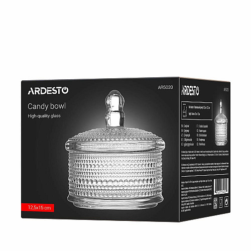 Цукерниця ARDESTO Verbena, 12.5см, скло, прозорий