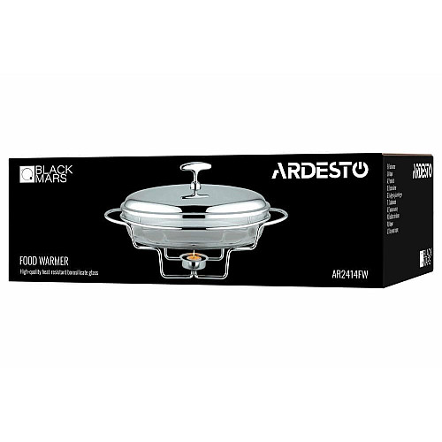 Марміт ARDESTO Black Mars, 3000л, скло, нержавіюча сталь, овальна, прозорий