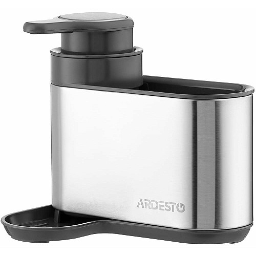 Органайзер для моющих средств ARDESTO Minimalism, 8х12.7х16см, пластик, нержавеющая сталь, серый
