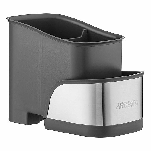Органайзер для щеток ARDESTO Minimalism, 15х10х13.5см, пластик, нержавеющая сталь, серый