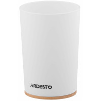 Склянка для зубних щіток ARDESTO Minimalism 7.8x11.3см, поліпропілен, бамбук, білий