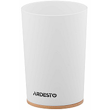 Склянка для зубних щіток ARDESTO Minimalism 7.8x11.3см, поліпропілен, бамбук, білий