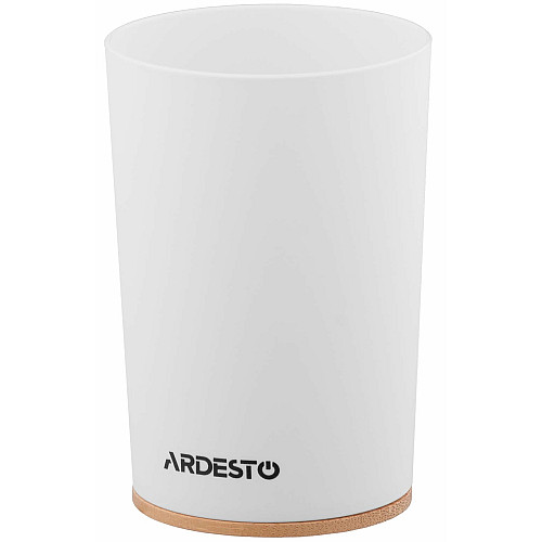 Стакан для зубных щеток ARDESTO Minimalism 7.8x11.3см, полипропилен, бамбук, белый