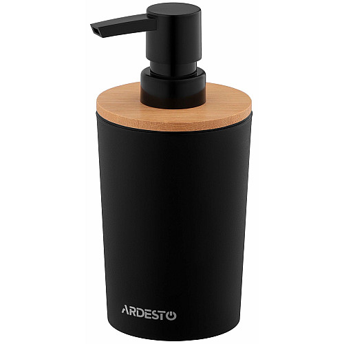 Диспенсер для мила ARDESTO Minimalism 380мл, поліпропілен, бамбук, чорний