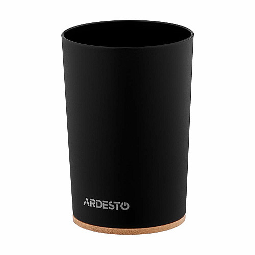 Стакан для зубных щеток ARDESTO Minimalism 7.8x11.3см, полипропилен, бамбук, черный