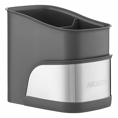 Органайзер для щеток ARDESTO Minimalism, 15х10х13.5см, пластик, нержавеющая сталь, серый