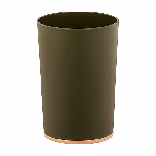 Стакан для зубных щеток ARDESTO Minimalism 7.8x11.3см, полипропилен, бамбук, зеленый темный