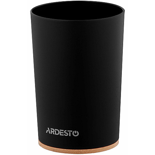 Стакан для зубных щеток ARDESTO Minimalism 7.8x11.3см, полипропилен, бамбук, черный