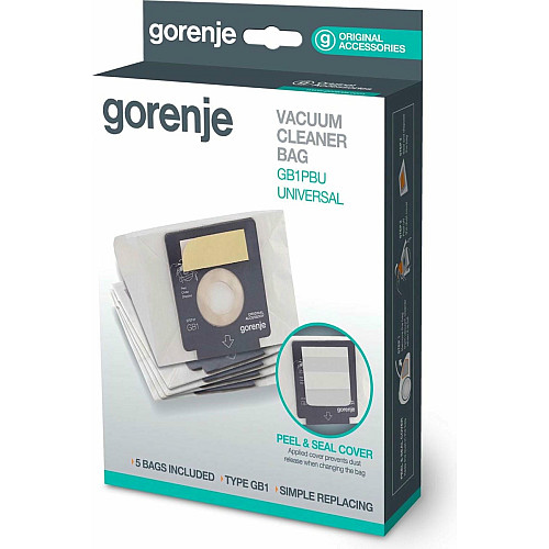 Универсальный мешок GB1PBU, для пылесосов Gorenje, бумажные, 5 шт, 570741