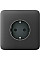 Передня панель для вбудованої розетки Ajax SoloCover for Outlet Basic, graphite