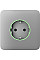 Передняя панель для встроенной розетки Ajax SoloCover for Outlet smart, Jeweler, беспроводная, fog