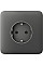 Передняя панель для встроенной розетки Ajax SoloCover for Outlet Basic, grey