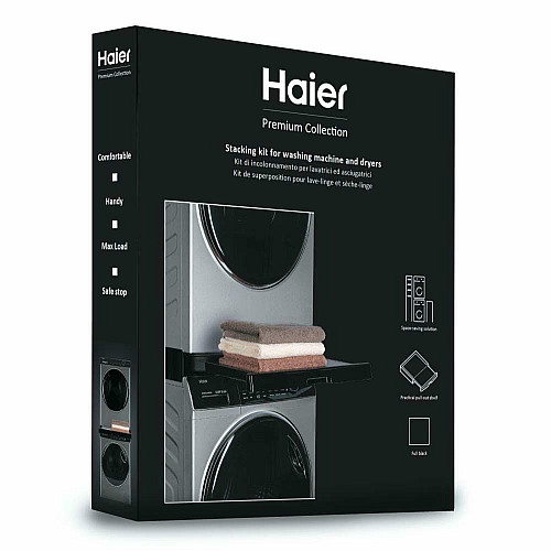 Комплект монтажный Haier для соединения стиральной машины с сушильной машиной, 47-60см, черный
