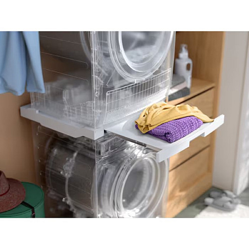 Комплект монтажний Electrolux для з'єднання пральної машини з сушильною машиною, висувна полиця, білий