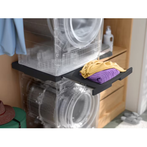 Комплект монтажний Electrolux для з'єднання пральної машини з сушильною машиною, висувна полиця, сріблястий темний