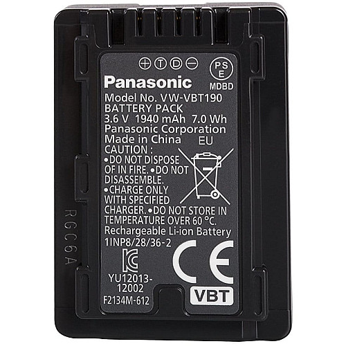 Акумулятор PanasonicVW-VBT190E-K  відеокамер