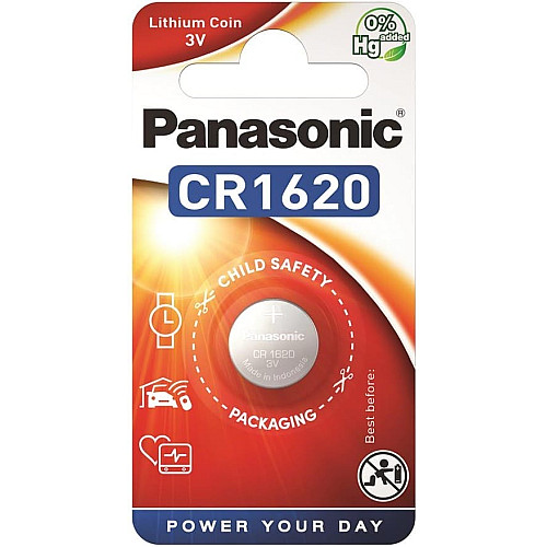 Батарейка Panasonic літієва CR1620 блістер, 1 шт.