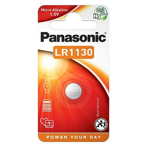 Батарейка Panasonic щелочная LR1130(389, V10GA, AG10, RW49, G10, GP89A, LR54) блистер, 1 шт.